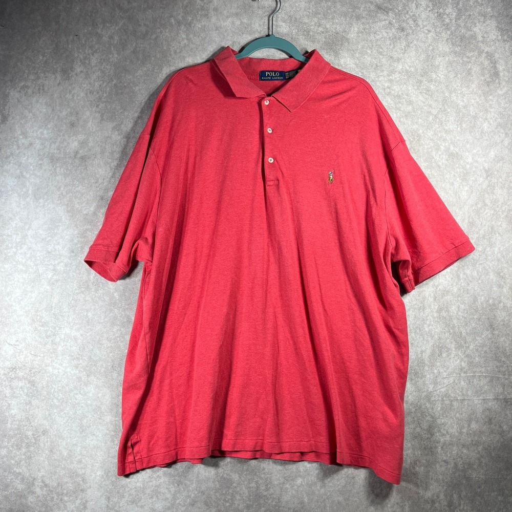 Polo Ralph Lauren Polo Shirt‎ Mens Size Big 3X Pink Short Sleeve Casual Preppy
